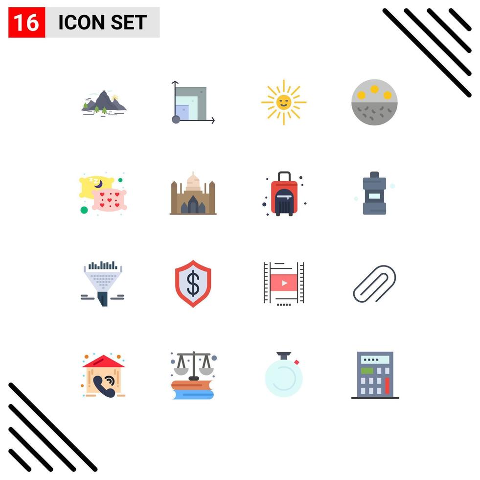 16 User Interface Flat Color Pack of modern Signs and Symbols of strength mineral scince calcium spring Editable Pack of Creative Vector Design Elements