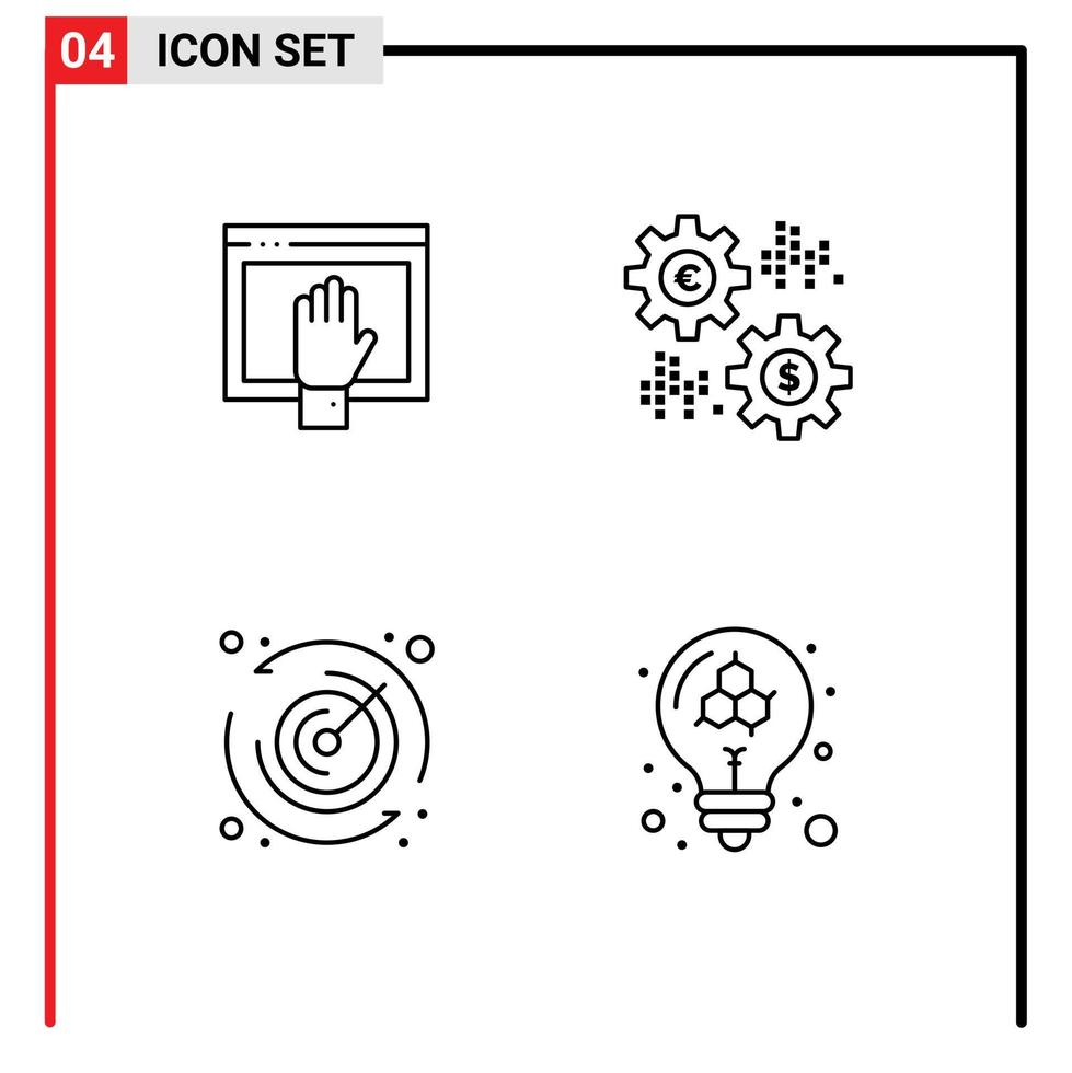 Universal Icon Symbols Group of 4 Modern Filledline Flat Colors of access revenue internet money time Editable Vector Design Elements