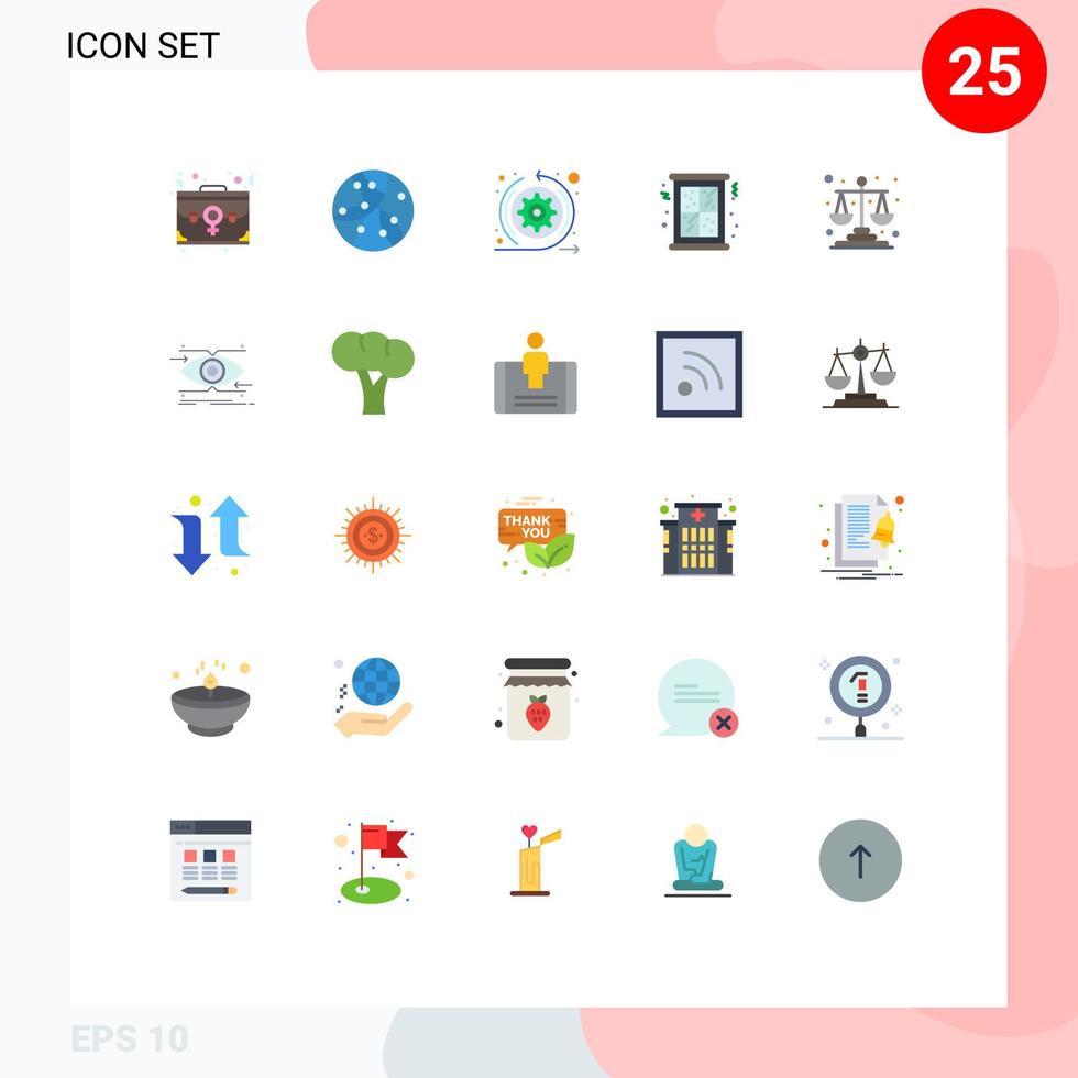 Universal Icon Symbols Group of 25 Modern Flat Colors of balance window technology snow sprint Editable Vector Design Elements