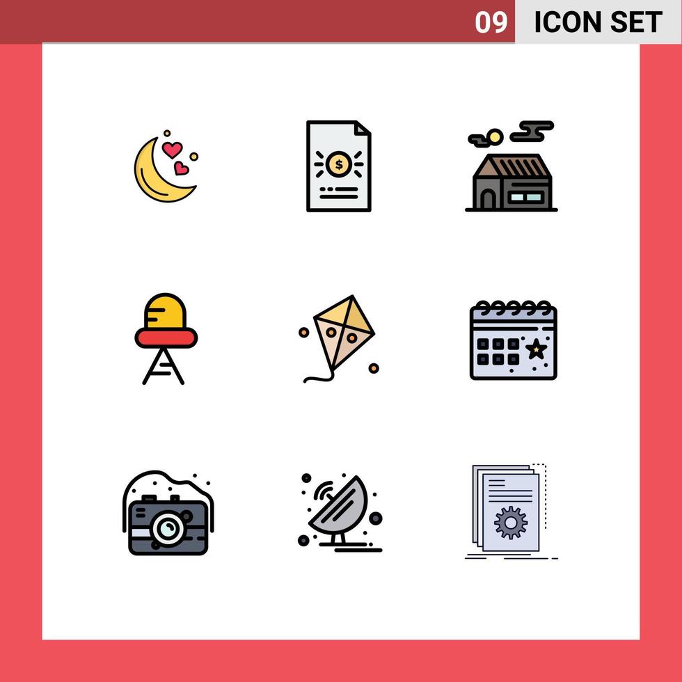9 iconos creativos signos y símbolos modernos de finanzas ligeras de pascua elementos de diseño vectorial editables de bienes raíces vector