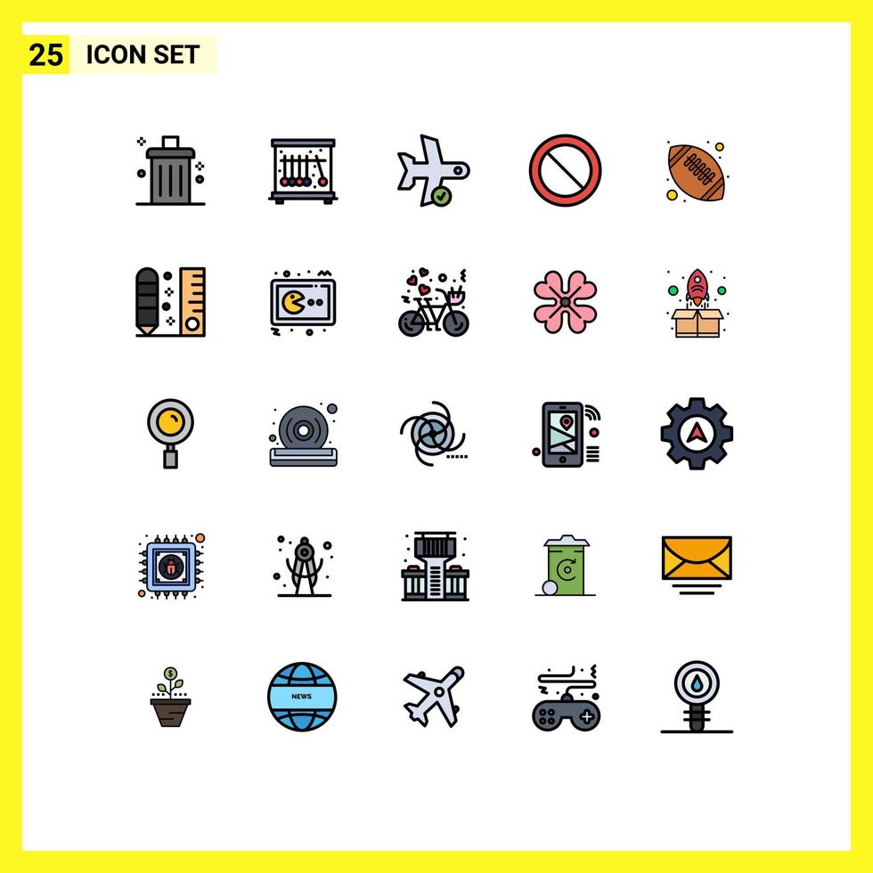25 User Interface Filled line Flat Color Pack of modern Signs and Symbols of education set check basic transportation Editable Vector Design Elements