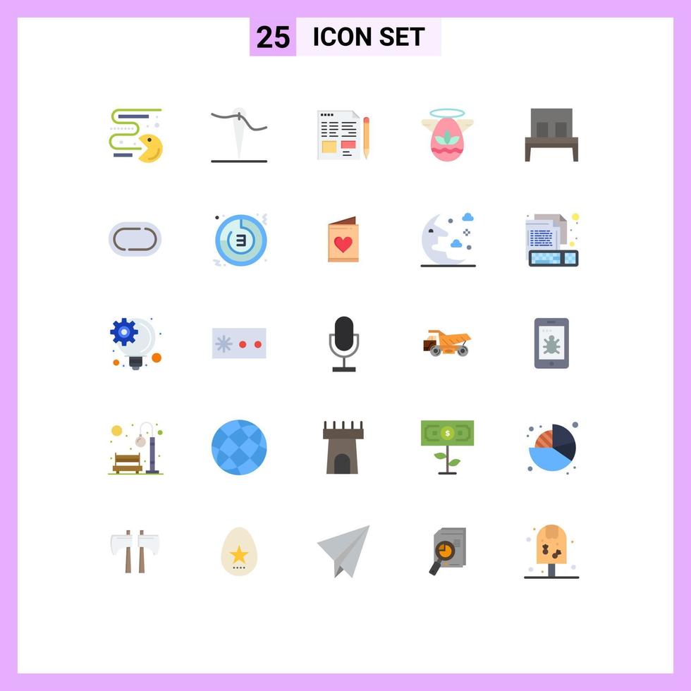 User Interface Pack of 25 Basic Flat Colors of interior bed text protractor celebration Editable Vector Design Elements