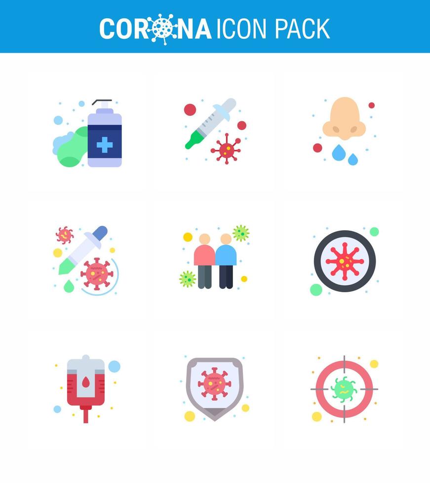 Coronavirus 2019nCoV Covid19 Prevention icon set  virus dropper allergy medicine nose viral coronavirus 2019nov disease Vector Design Elements