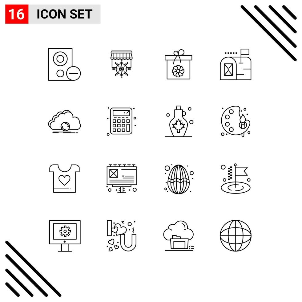 16 Thematic Vector Outlines and Editable Symbols of syncing mailbox business mail spring Editable Vector Design Elements
