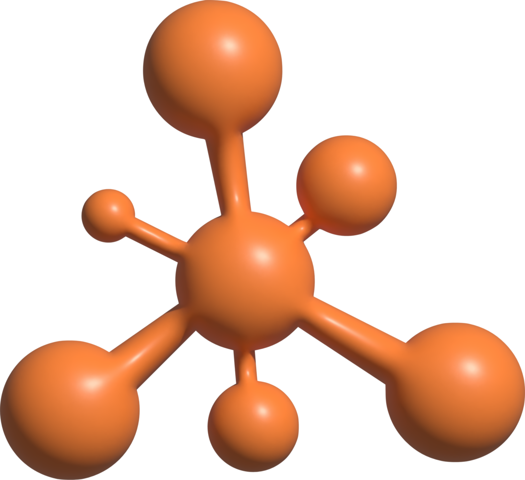 3d illustration of molecule png