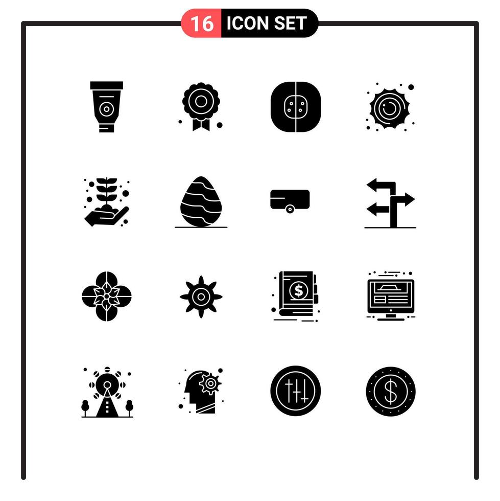 Universal Icon Symbols Group of 16 Modern Solid Glyphs of business growth space biology planet sun Editable Vector Design Elements