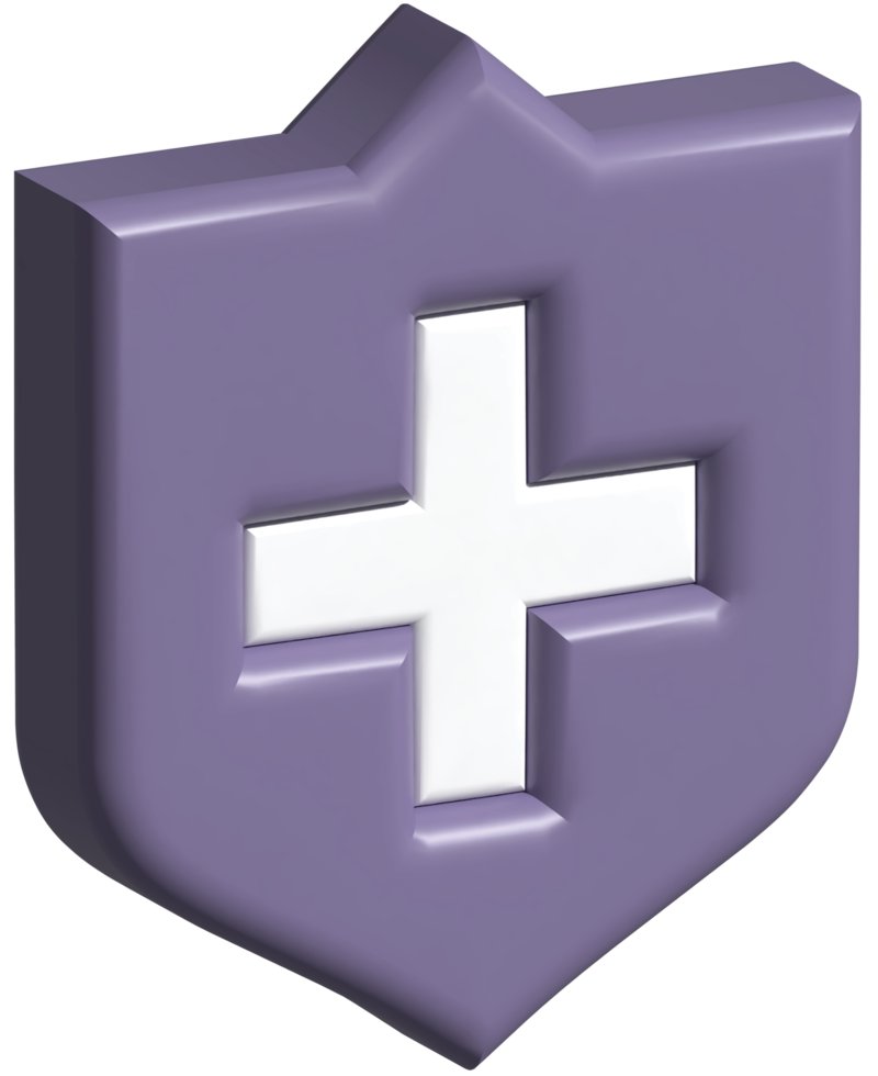 3d illustration of health shield png