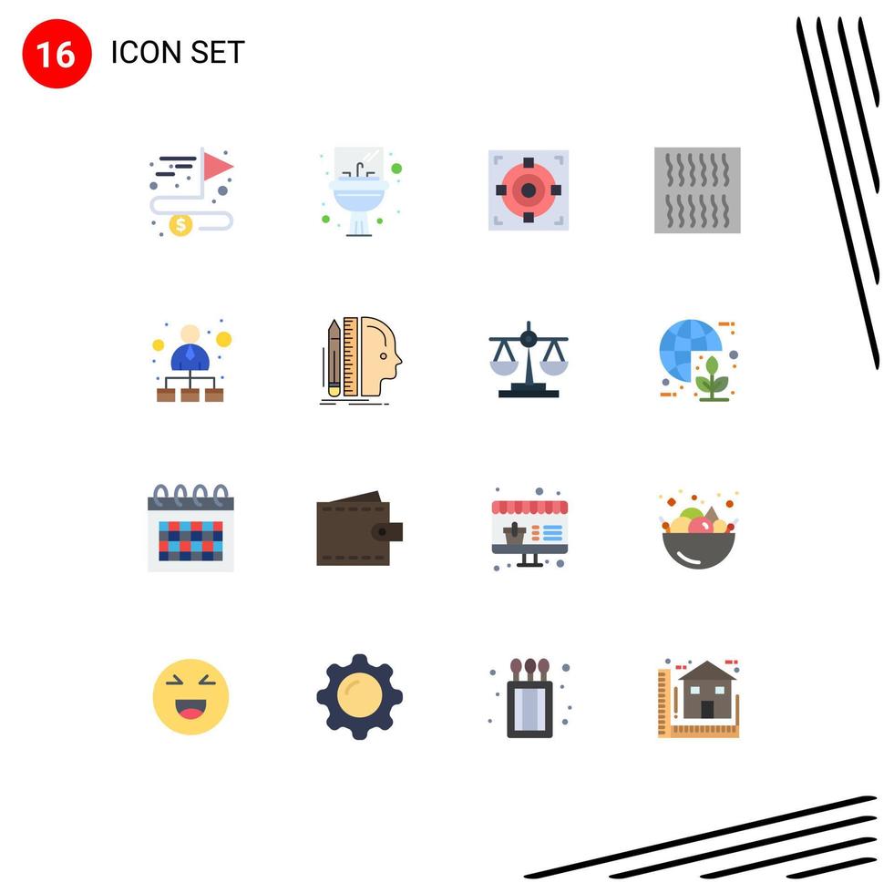 User Interface Pack of 16 Basic Flat Colors of hierarchy hierarchical