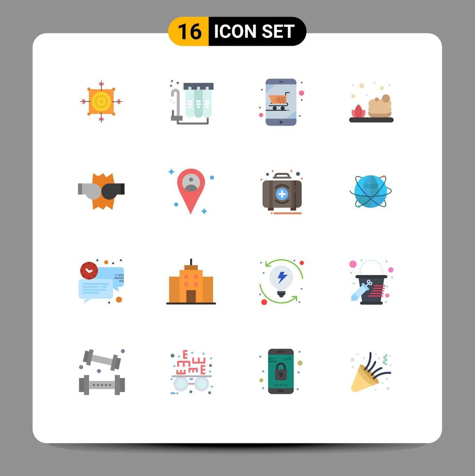 16 Creative Icons Modern Signs and Symbols of fight soap water cleaning shopping Editable Pack of Creative Vector Design Elements