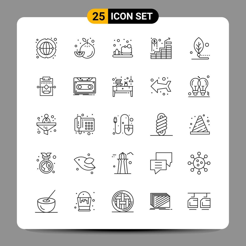 Paquete de 25 iconos negros símbolos de contorno signos para diseños receptivos sobre fondo blanco 25 iconos establecidos fondo de vector de icono negro creativo