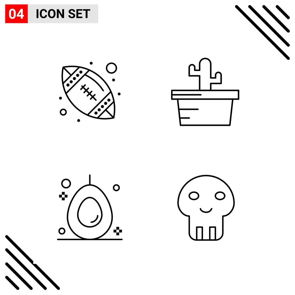 conjunto perfecto de píxeles de 4 iconos de línea conjunto de iconos de esquema para el diseño de sitios web y la interfaz de aplicaciones móviles fondo de vector de icono negro creativo