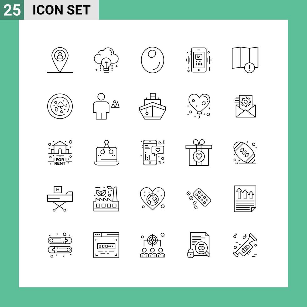 Set of 25 Vector Lines on Grid for map mobile olive player smart Editable Vector Design Elements