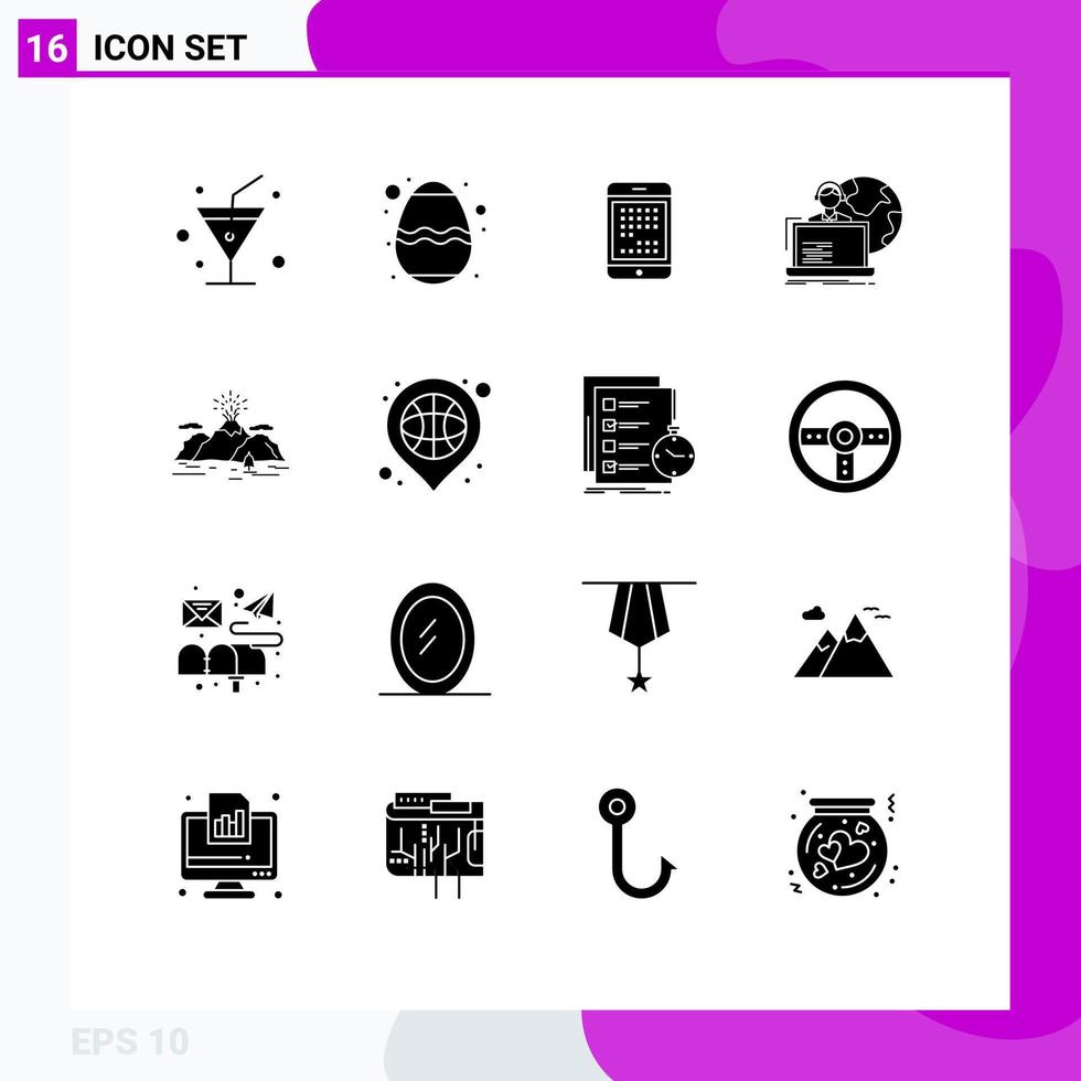 16 Creative Icons Modern Signs and Symbols of nature human device allocation outsource Editable Vector Design Elements