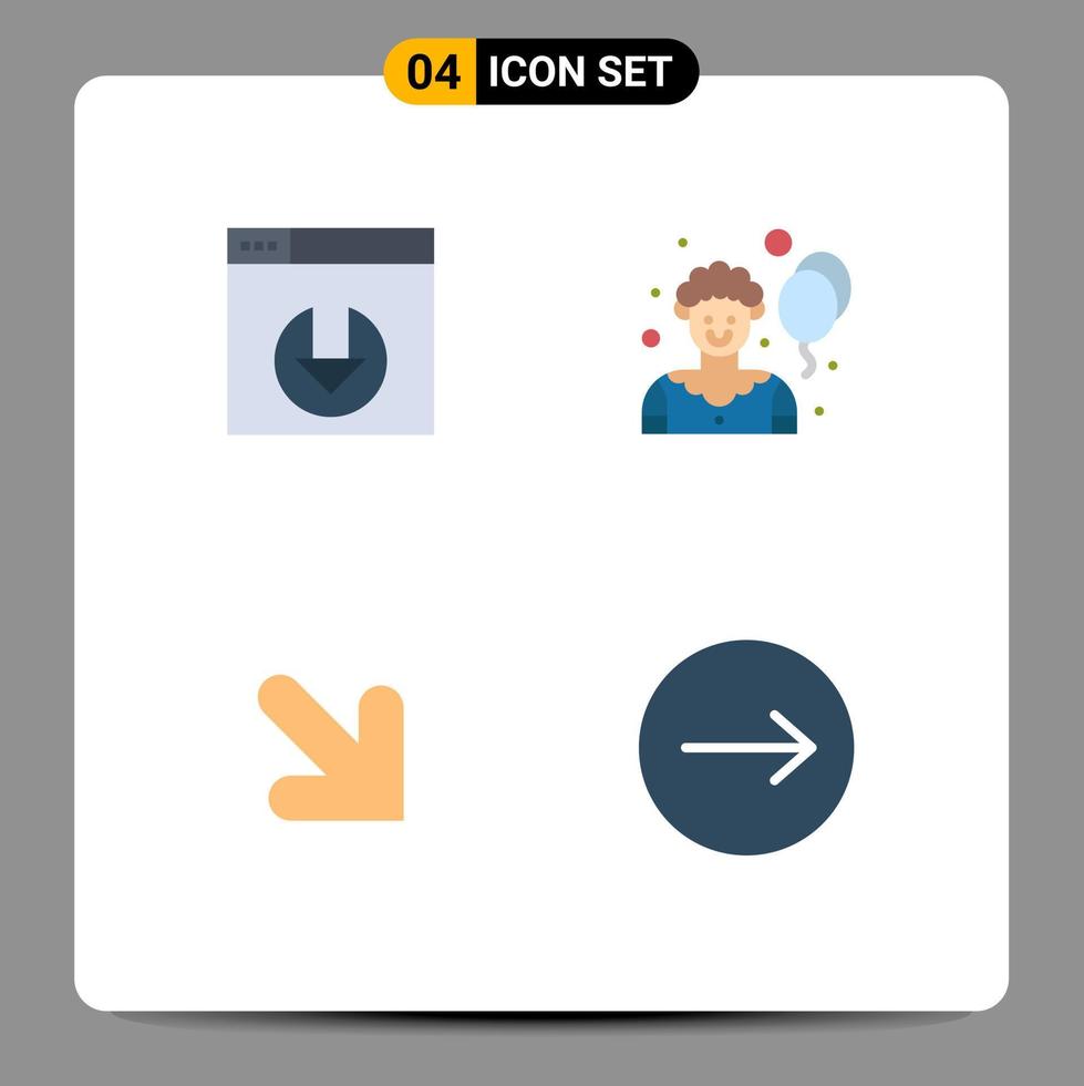 4 Creative Icons Modern Signs and Symbols of web arrows circus arrow right Editable Vector Design Elements