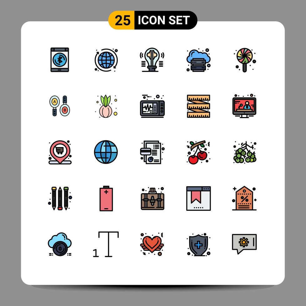 25 Creative Icons Modern Signs and Symbols of birthday internet bulb infrastructure cloud Editable Vector Design Elements