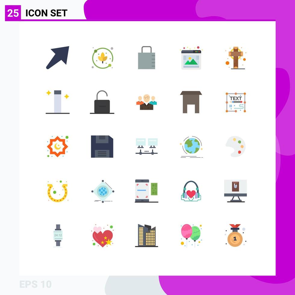 Group of 25 Modern Flat Colors Set for saint ireland protect cross seo Editable Vector Design Elements