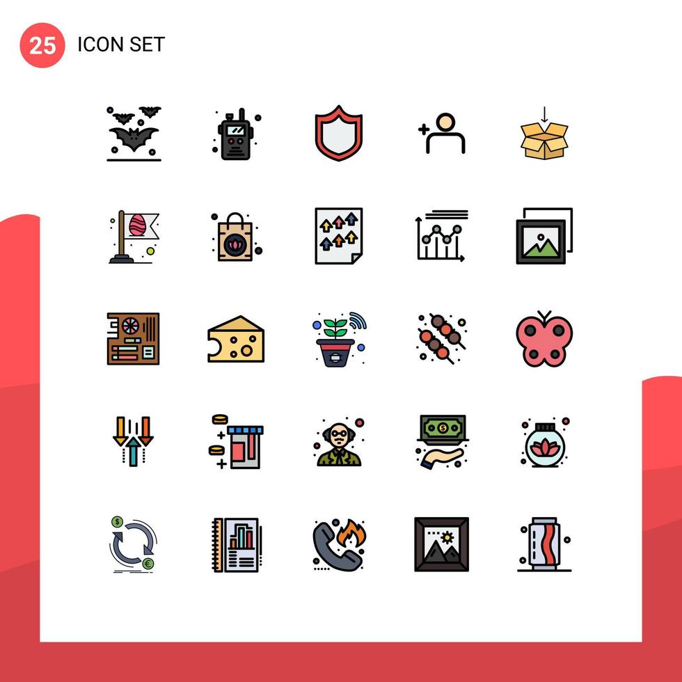 25 Creative Icons Modern Signs and Symbols of education arrow defense box instagram Editable Vector Design Elements