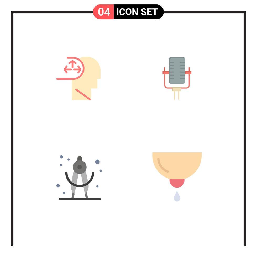 Modern Set of 4 Flat Icons and symbols such as autism geometry human record baby Editable Vector Design Elements