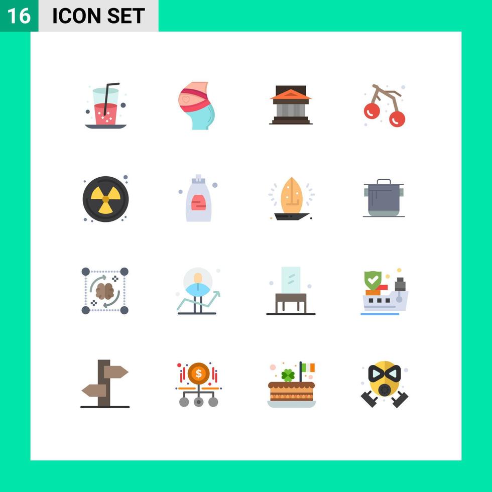 Set of 16 Modern UI Icons Symbols Signs for food house women government court Editable Pack of Creative Vector Design Elements