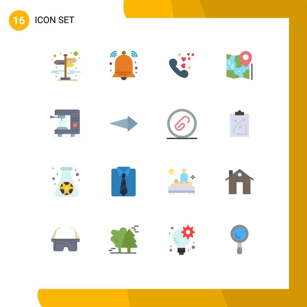 conjunto de 16 iconos de interfaz de usuario modernos signos de símbolos para café mapa de ubicación de teléfono de google paquete editable de elementos de diseño de vectores creativos