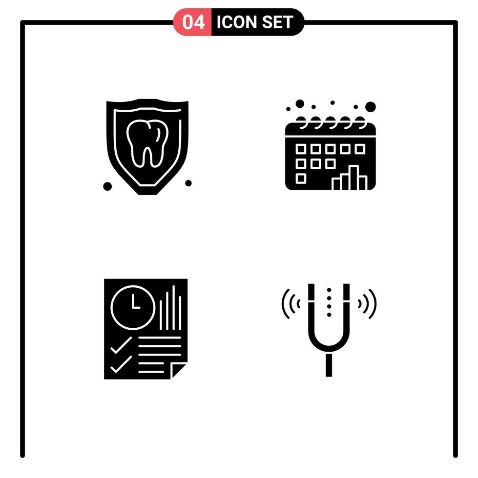 Modern Set of Solid Glyphs and symbols such as insurance document tooth dots report Editable Vector Design Elements