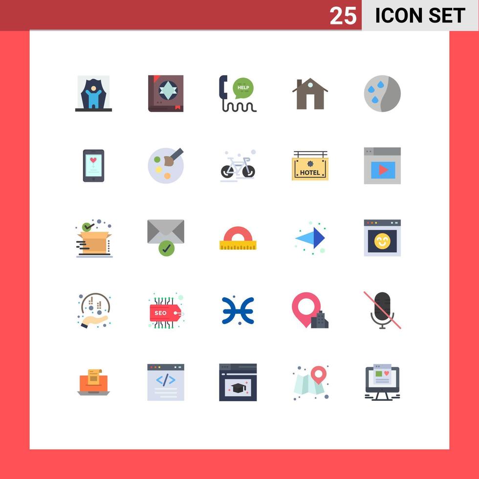 Stock Vector Icon Pack of 25 Line Signs and Symbols for buildings apartment scary address contact Editable Vector Design Elements