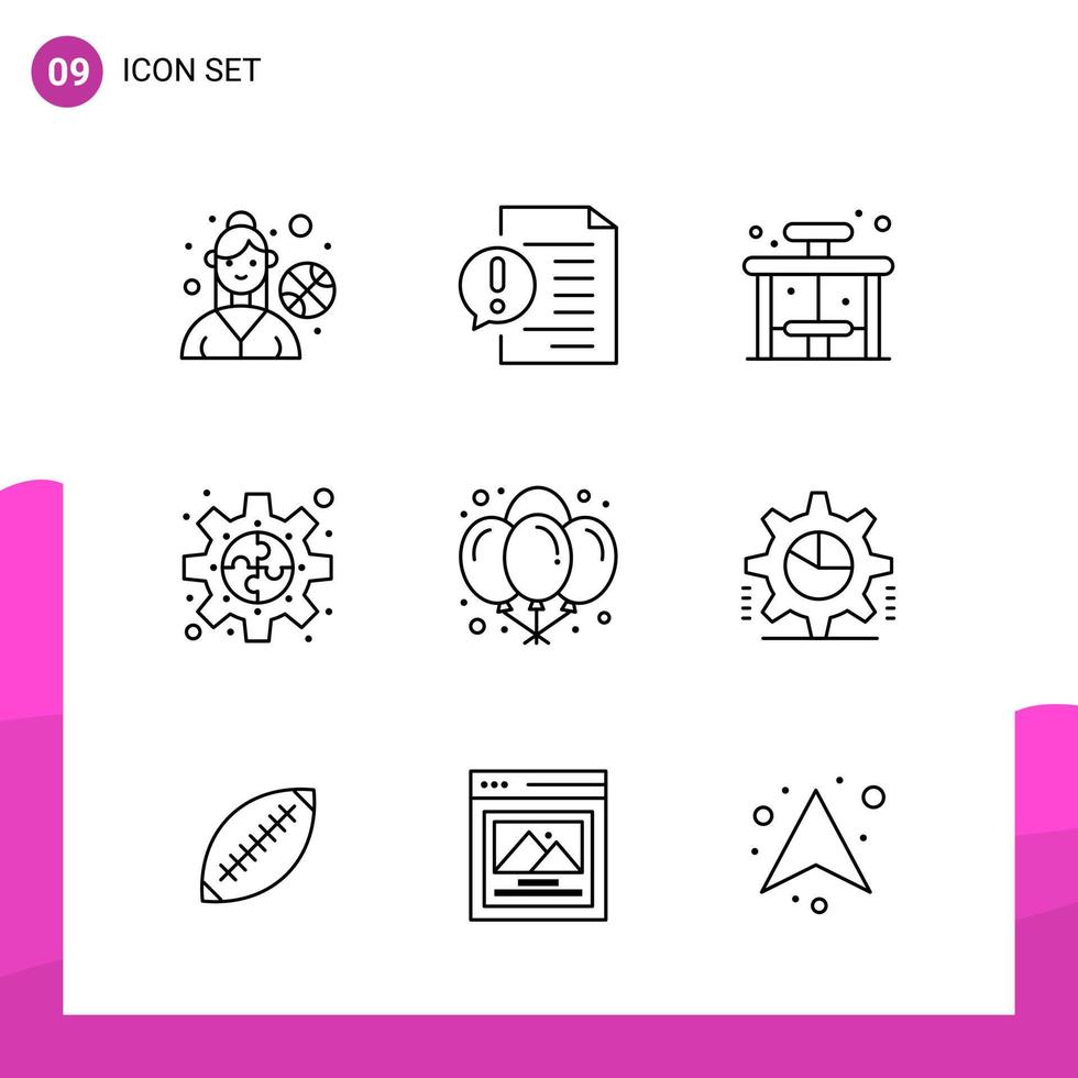 conjunto de iconos de contorno paquete de 9 iconos de línea aislados en fondo blanco para el diseño de sitios web sensibles aplicaciones de impresión y móviles fondo de vector de icono negro creativo