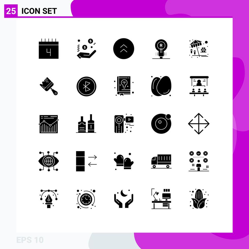 25 iconos creativos signos y símbolos modernos de flechas de idea de playa elementos de diseño de vector editables de marca genuina