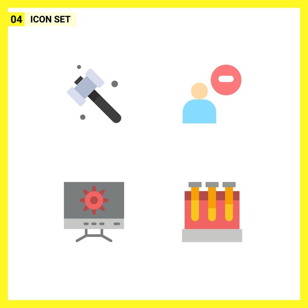 4 Creative Icons Modern Signs and Symbols of construction design male less tubs Editable Vector Design Elements