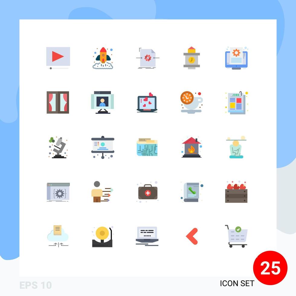 25 Creative Icons Modern Signs and Symbols of setting document document station train Editable Vector Design Elements