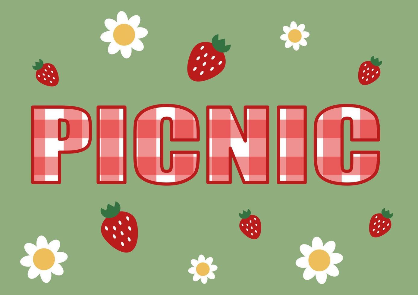Picnic poster, vector. vector