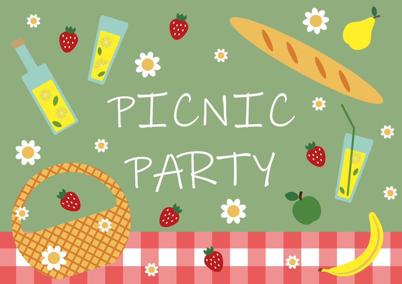 Poster Picnic party, vector. vector