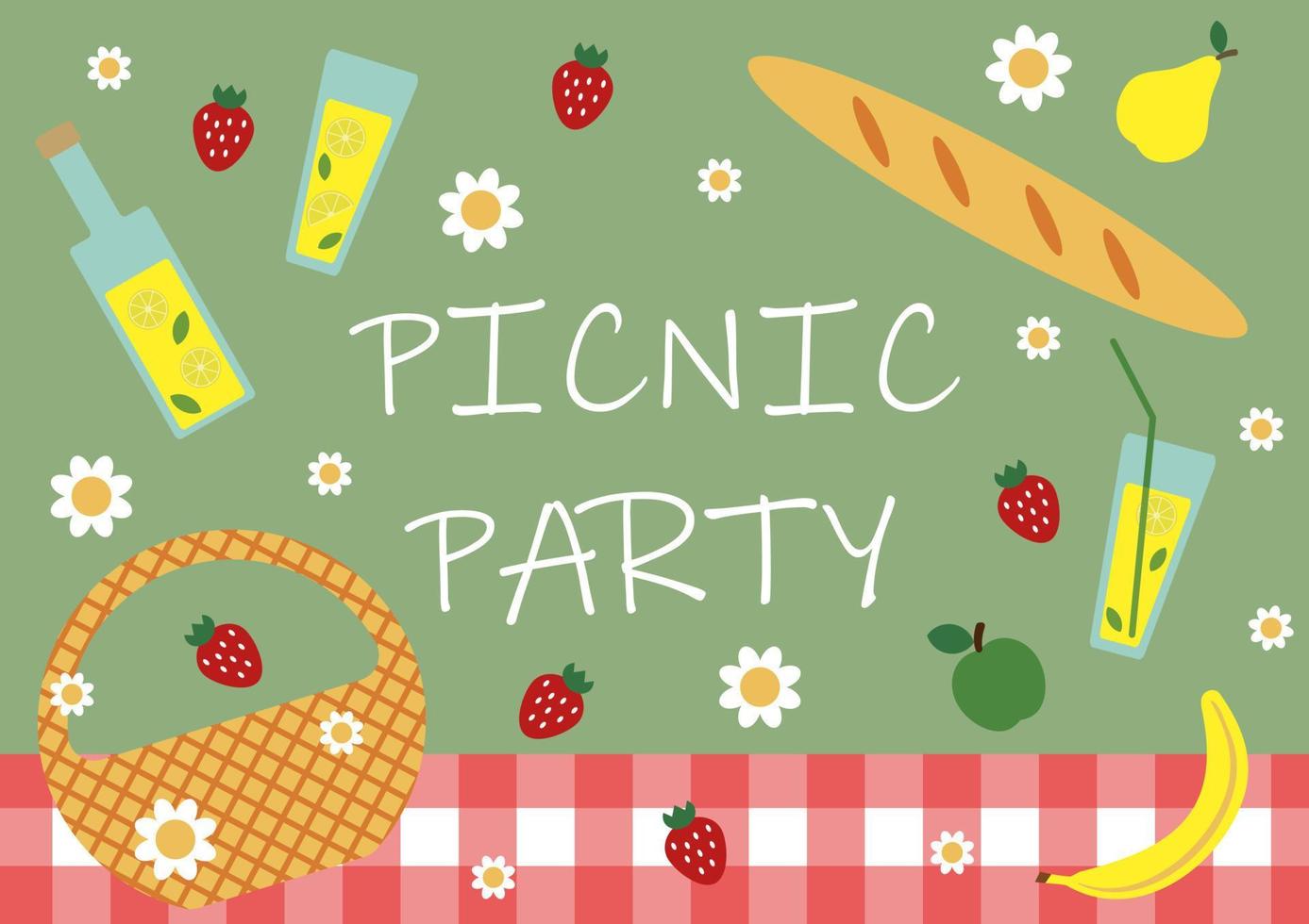 cartel de fiesta de picnic, vector. vector