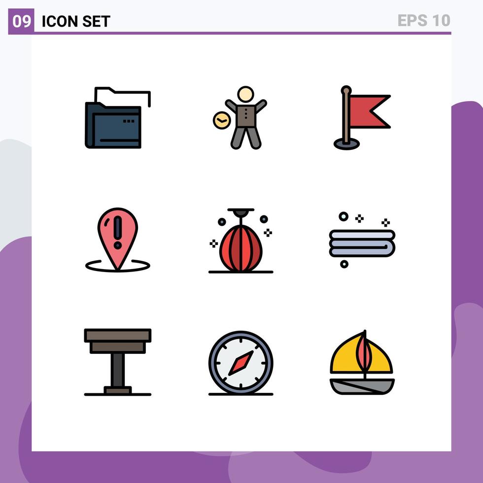 Stock Vector Icon Pack of 9 Line Signs and Symbols for support place man location world Editable Vector Design Elements