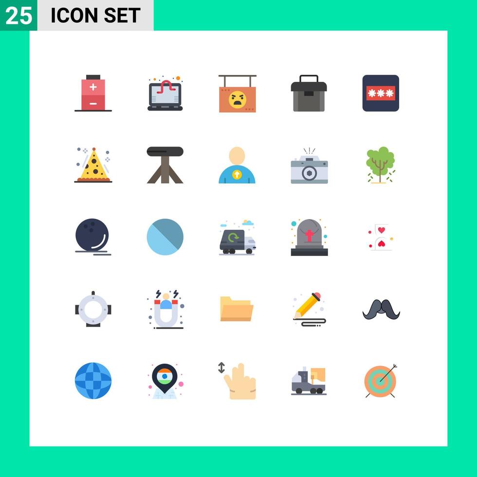 paquete de iconos de vector de stock de 25 signos y símbolos de línea para diseño de maleta cartera de halloween maletín elementos de diseño de vector editables
