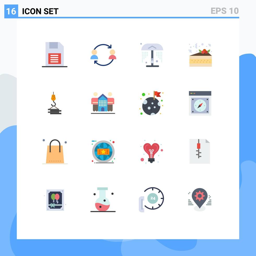 16 Creative Icons Modern Signs and Symbols of building pizza transfer party park Editable Pack of Creative Vector Design Elements