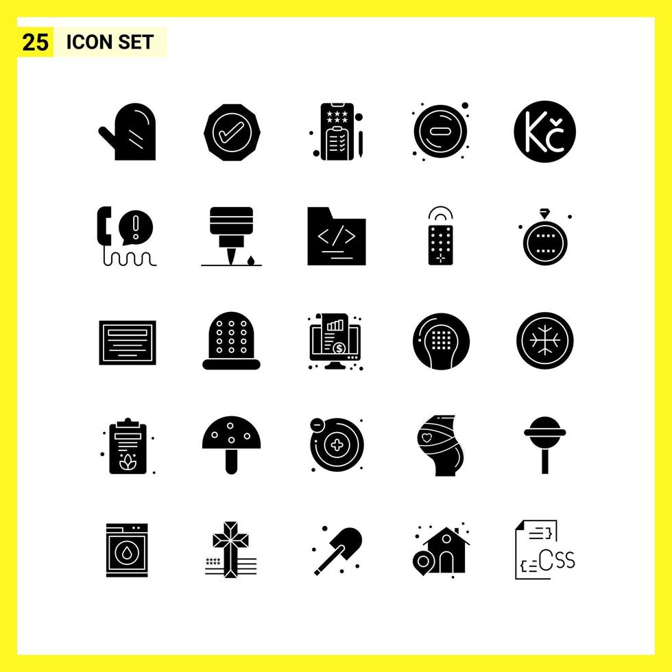 25 conjunto de iconos símbolos sólidos simples signo de glifo en fondo blanco para aplicaciones móviles de diseño de sitios web y medios impresos fondo de vector de icono negro creativo