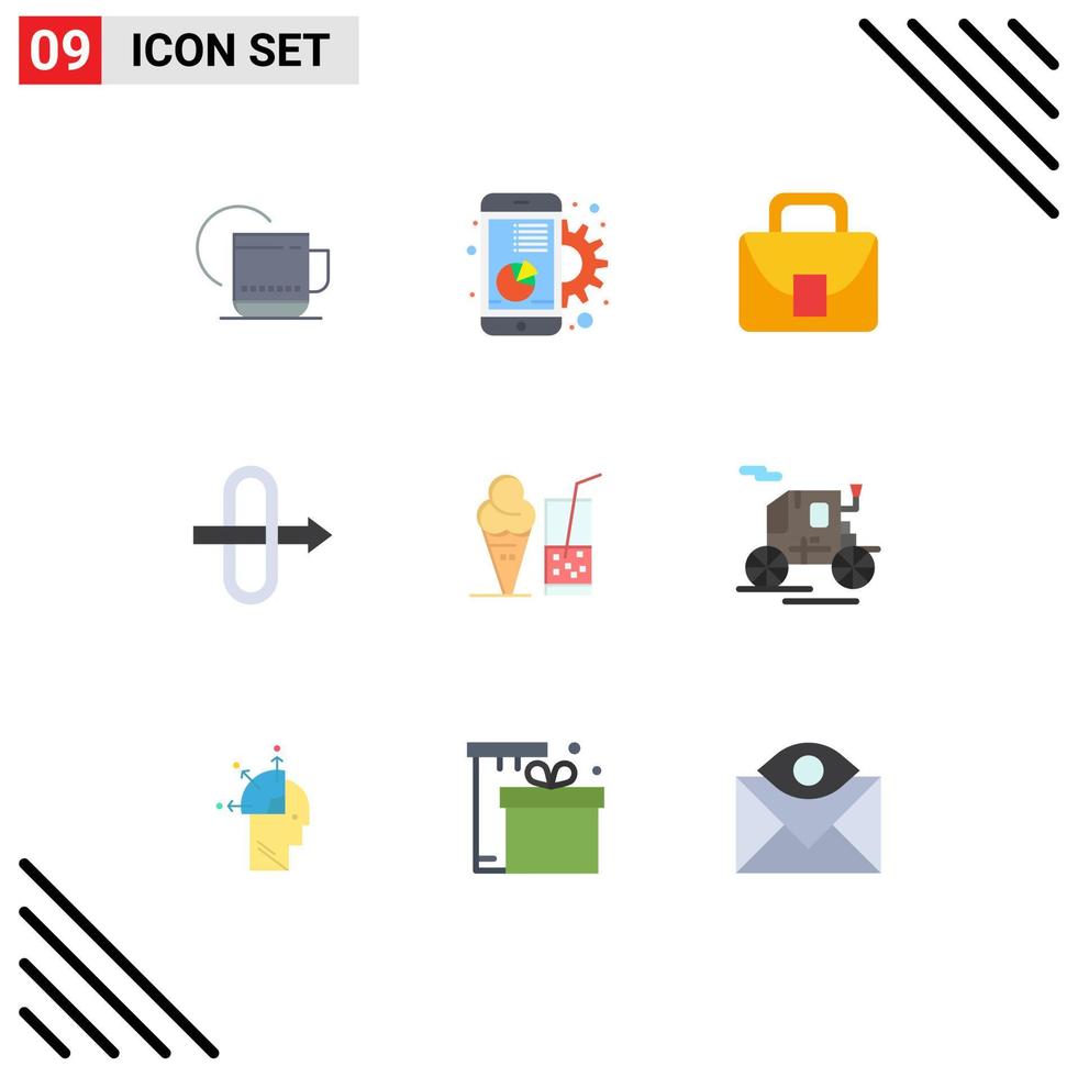 Stock Vector Icon Pack of 9 Line Signs and Symbols for summer drink mobile traffic global Editable Vector Design Elements