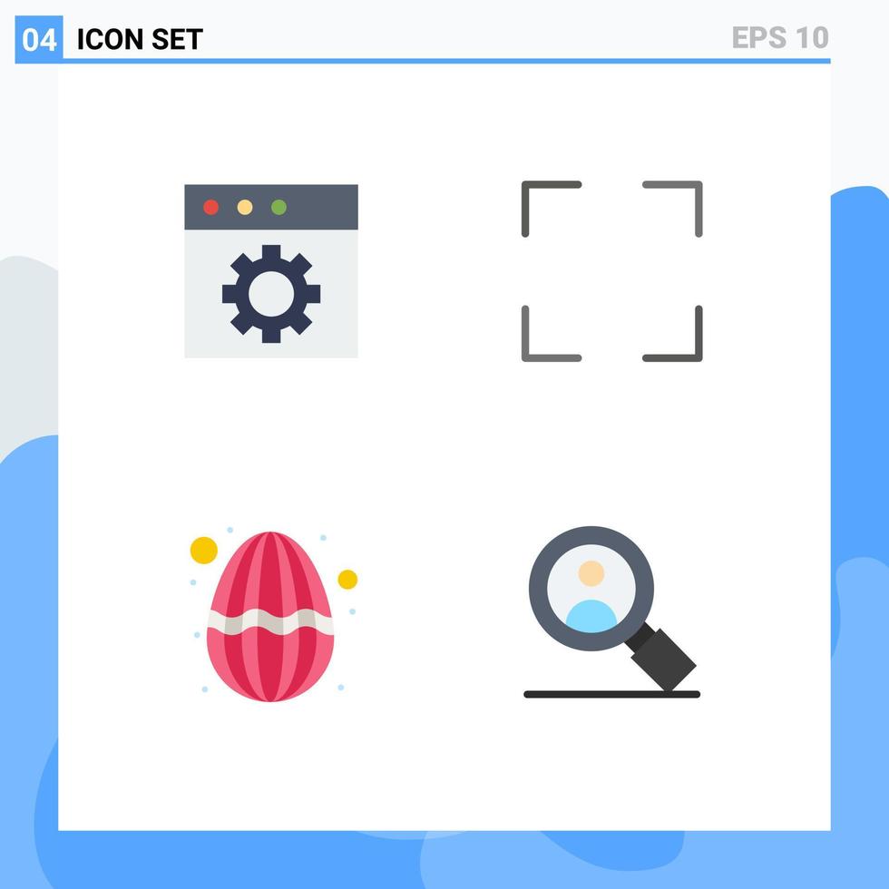 4 Creative Icons Modern Signs and Symbols of app decoration full easter research Editable Vector Design Elements