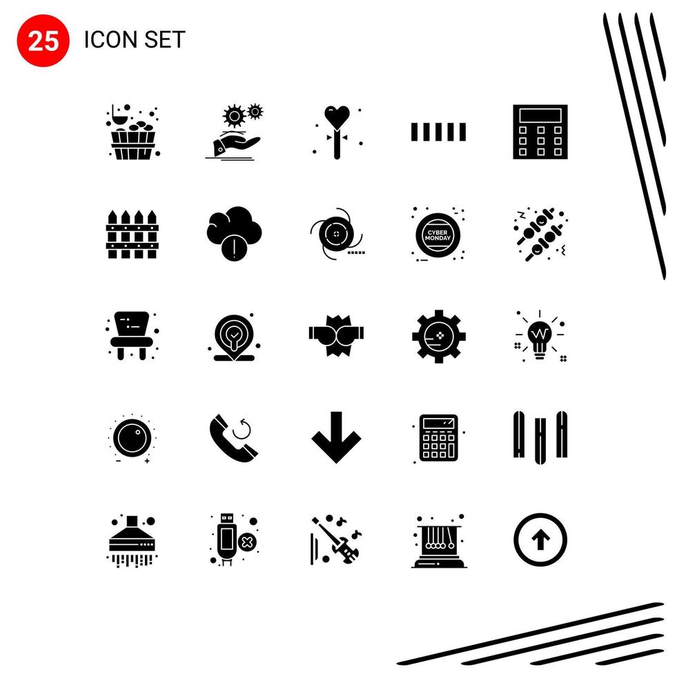 Modern Set of 25 Solid Glyphs and symbols such as engineering signal celebration phone stick Editable Vector Design Elements