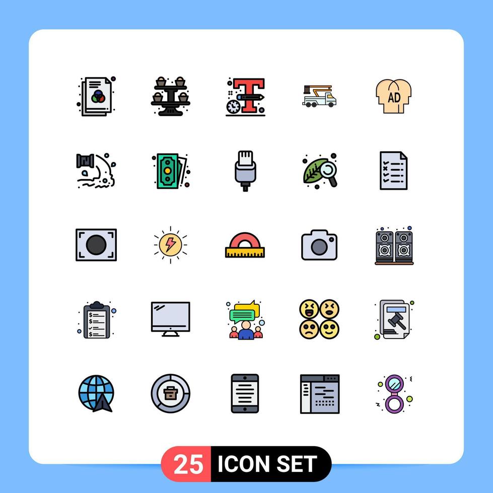 Set of 25 Modern UI Icons Symbols Signs for elementary lifting design lift crane Editable Vector Design Elements