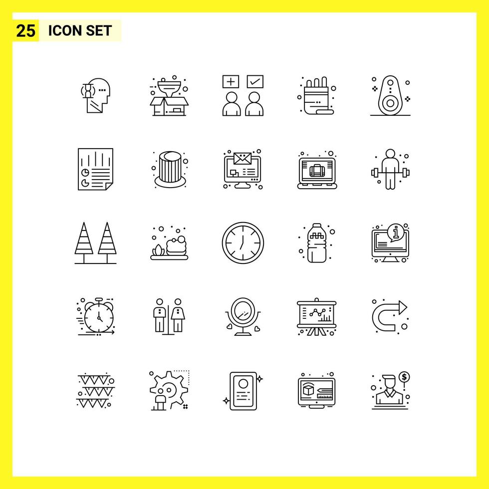 Pack of 25 creative Lines of bluetooth pot answers color correct Editable Vector Design Elements