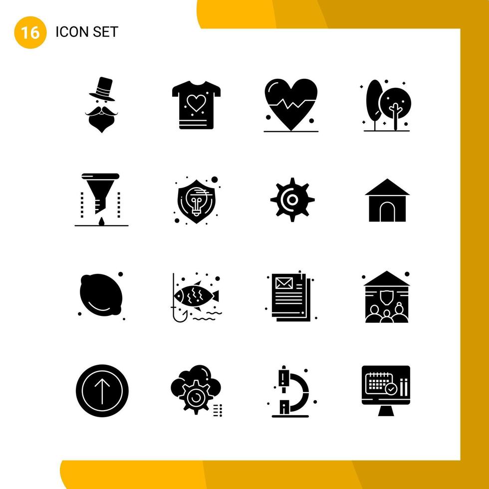 16 Icon Set Solid Style Icon Pack Glyph Symbols isolated on White Backgound for Responsive Website Designing Creative Black Icon vector background