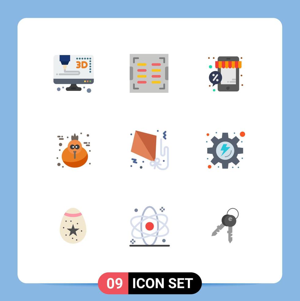 9 Flat Color concept for Websites Mobile and Apps paper flying sale kite thanksgiving Editable Vector Design Elements