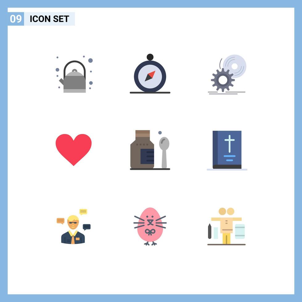 9 Flat Color concept for Websites Mobile and Apps medical healthcare install wedding heart Editable Vector Design Elements