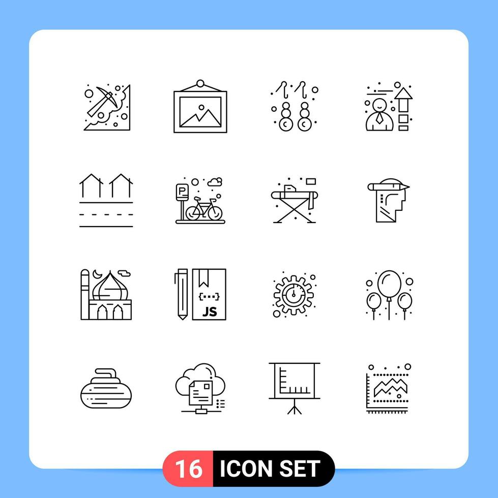 16 Creative Icons Modern Signs and Symbols of housing estate earring speedometer efficiency Editable Vector Design Elements