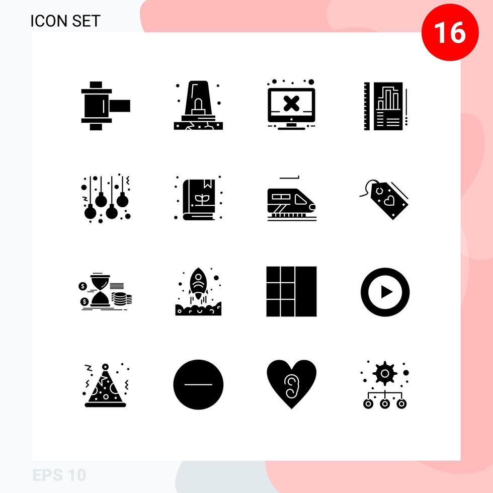 16 Creative Icons Modern Signs and Symbols of christmas accessories hardware chart annual report Editable Vector Design Elements