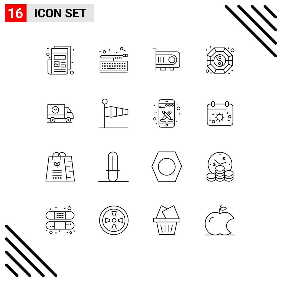 16 Outline concept for Websites Mobile and Apps ecommerce ying computer yang fang Editable Vector Design Elements