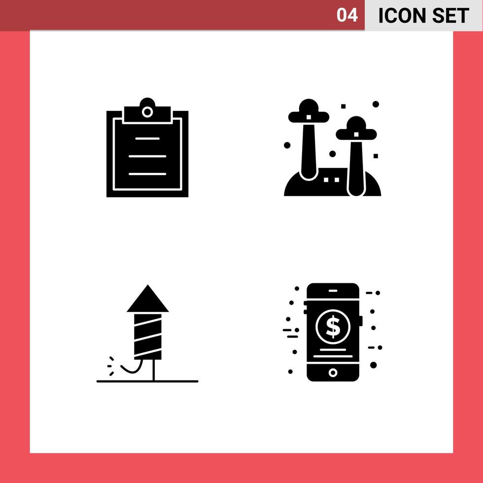Creative Icons Modern Signs and Symbols of clipboard fireworks food nature ecommerce Editable Vector Design Elements