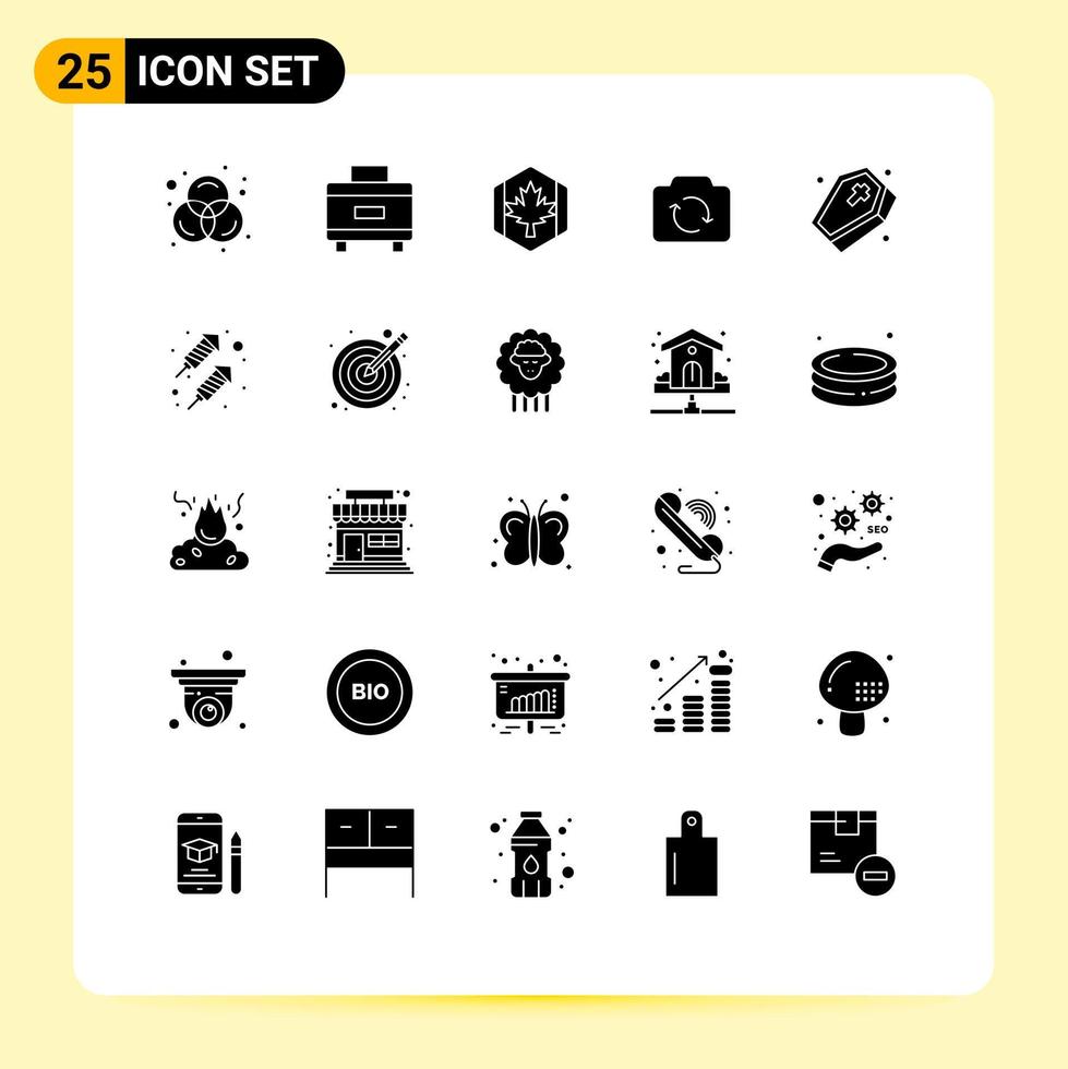 Stock Vector Icon Pack of 25 Line Signs and Symbols for scary grave canada ui refresh Editable Vector Design Elements